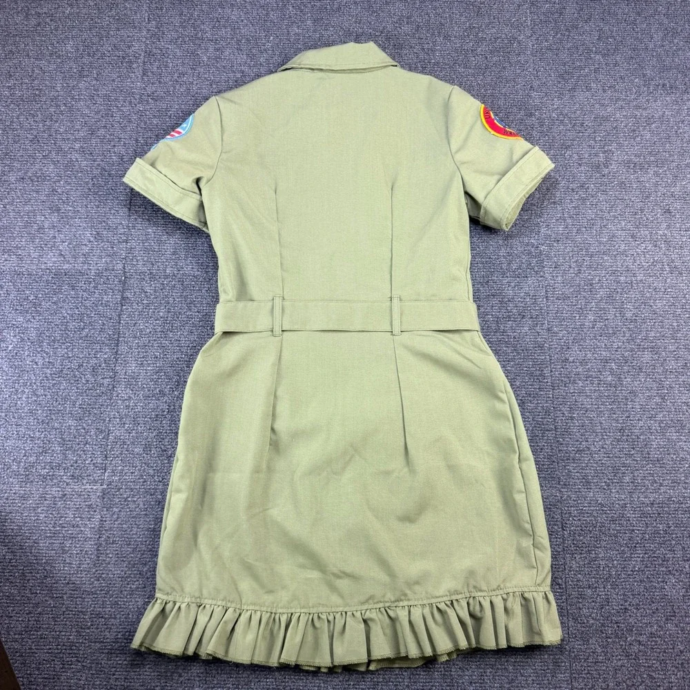 Leg Avenue Top Gun Maverick Flight Dress Olive Green Ruffle Hem Costume Sz M - Picture 2 of 8